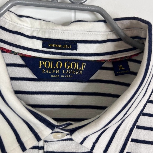 Polo Golf PGA Championship Valhalla White and Navy Striped Polo SZ XL - Picture 5 of 9
